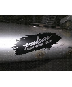 Bajaj pulsar adventure sport sticker applied on exhaust to cover scratch